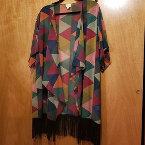 Lularoe multi geo print kimono